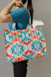 Canvas Tote Bags Blue Art